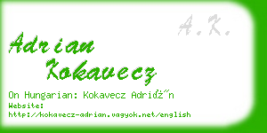 adrian kokavecz business card